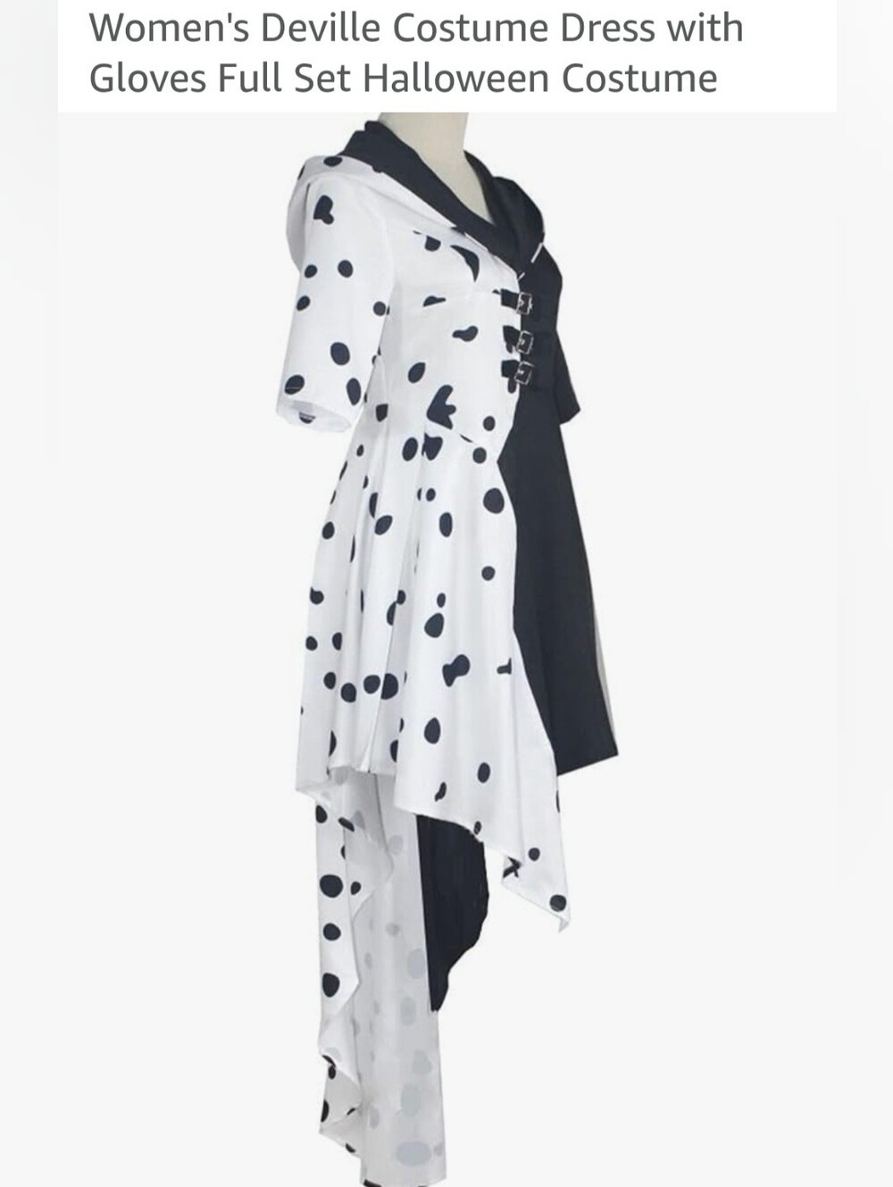 Halloween Costume - New Women's Deville Costume Dress with Gloves Full Set -Sz L - Picture 5 of 8